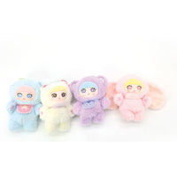 4 pcs adorable plushy animal dolls key charms/ bag charms/ key chains in polyester