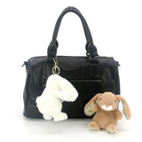 4 pcs adorable plush floral ear bunny bag charms/ key chains/ key charms