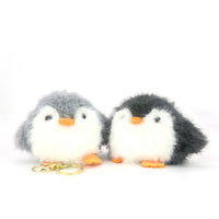 4 pcs Reversible Furry Penquin Bag Charm/ Key Charm in Polyester