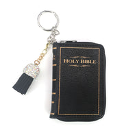 HOLY BIBLE BOOK BAG CHARM/COIN PURSE IN VINYL