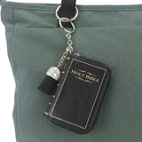 HOLY BIBLE BOOK BAG CHARM/COIN PURSE IN VINYL