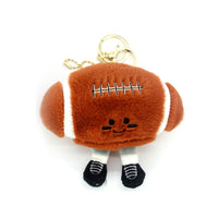 4 pcs Plush Football Bag Charm / Key Charm in Polyester