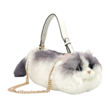 Furry Cat Handheld Purse in Polyester