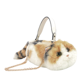 Furry Cat Handheld Purse in Polyester