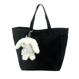 4 PCS PLUSH FLORAL DRESS BUNNY KEY CHARMS