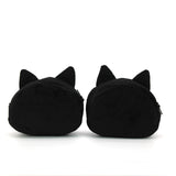 Furry Black Cat Coin Purse with Keychain - 4 Piece Set