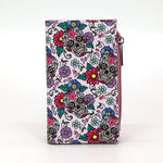 PURPLE SUGAR SKULL WALLET IN VINYL WITH RFID BLOCKING