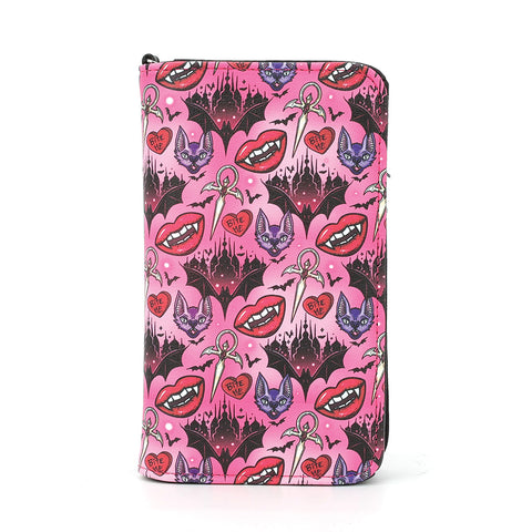 Vampire Smile & Bat Wallet in Vinyl