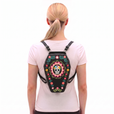 Sugar Skull Coffin Convertible Crossbody Bag Backpack in Vinyl Material