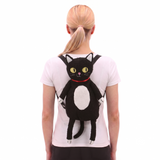 FURRY BLACK CAT BACKPACK