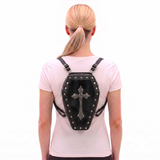 Metallic Cross Coffin Bag in Vinyl