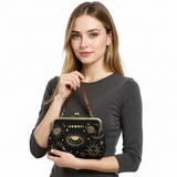 Celestial Kisslock Bag in Linen Blended Fabric