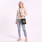 Hummingbird & Crystals Shoulder Bag in Canvas