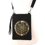 Hummingbird & Crystals Shoulder Bag in Canvas