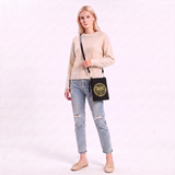 Dragonfly & Crystal Shoulder Bag in Canvas