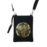Elephants + Crystals Shoulder Bag in Canvas
