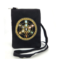 Sacred Geometry Crystal Grid Luck Cross Body Bag in Canvas Material
