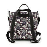 Skulls and Ribcages Convertible Backpack in Vinyl