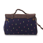 Blue Tulip Satchel/Messenger In Cotton And PU Material