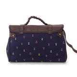 Blue Tulip Satchel/Messenger In Cotton And PU Material