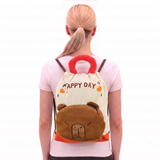 Happy Day Capybara Drawstring Backpack