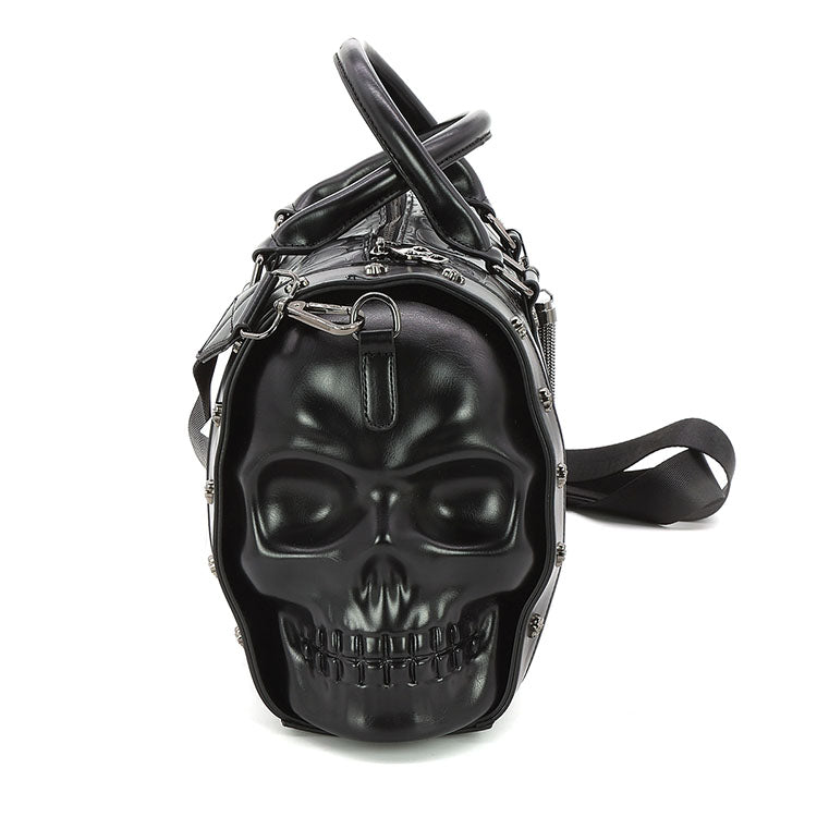 Dual Skull Large Satchel in Vinyl