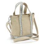 SPARKLY SMALL SHOULDER BAG IN CANVAS