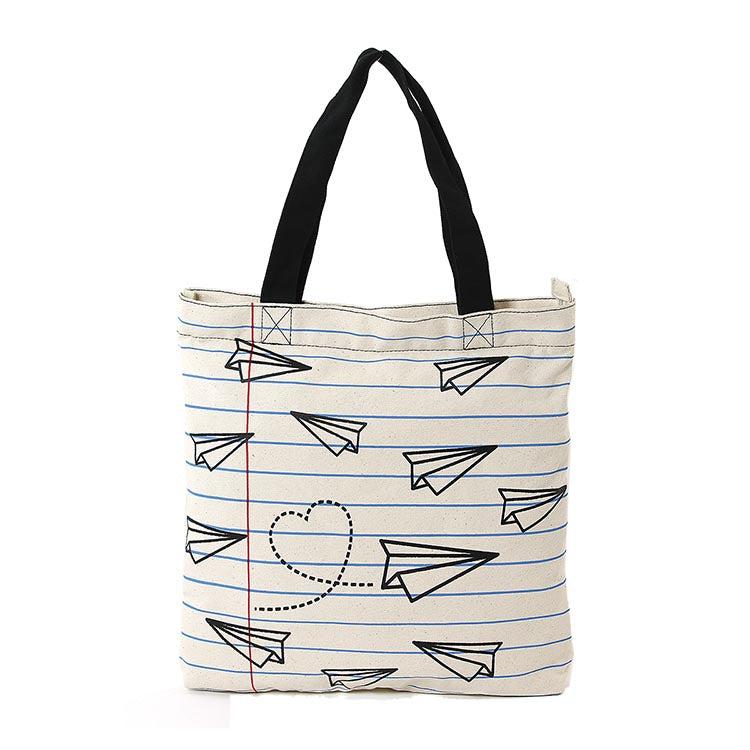 Paper Airplanes Drawing On A Notepad Canvas Tote Bag