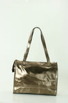 FASHION  VINYL PATENT PHOTO TOTE BAG W/STUDS