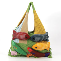 Fish Motifs Hobo Bag in Polyester