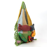 Fish Motifs Hobo Bag in Polyester