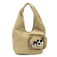 Cat Patch Pocket Hobo Bag in Polyester