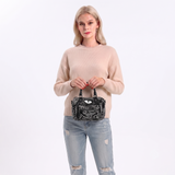 Vintage Washed Denim Satchel Eye Motif in Cotton