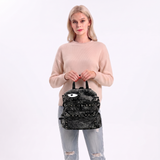 Vintage Washed Denim Mini Backpack Eye Motif in Cotton