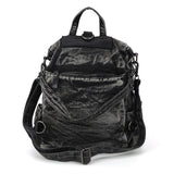 Vintage Washed Denim Mini Backpack Eye Motif in Cotton