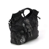 Vintage Washed Denim hobo bag w/Doll in Cotton