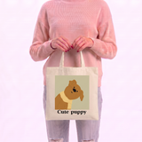 Cute Puppy Tote Bag in Canvas