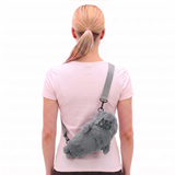 Furry Seal Crossbody Bag in Polyester