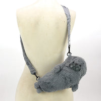 Furry Seal Crossbody Bag in Polyester