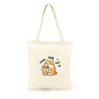 Boba Cat Tote Bag in Canvas