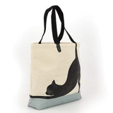 Stretching Cat Tote Bag in Canvas