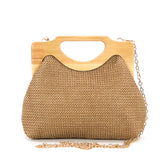 Vintage Wooden Frame Foliage Sequin Kisslock Bag in Polyester