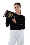 Sacred Geometry Wealth and Prosperity Crystal Grid Crossbody Bag in Canvas Material