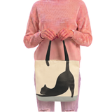 Stretching Cat Tote Bag in Canvas