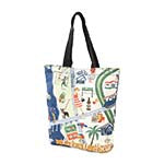 "Life's A Beach" Printed Canvas Tote Bag