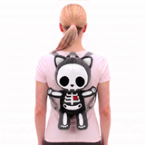 PLUSH SKLETON CAT BACKPACK IN POLYESTER