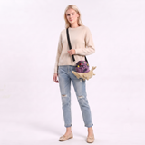 Purple Shell Plushy Snail Shoulder Bag in Polyester
