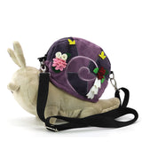 Purple Shell Plushy Snail Shoulder Bag in Polyester