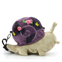 Purple Shell Plushy Snail Shoulder Bag in Polyester