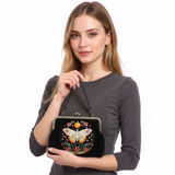 Luna Butterfly Kisslock Bag in Linen Blended Material